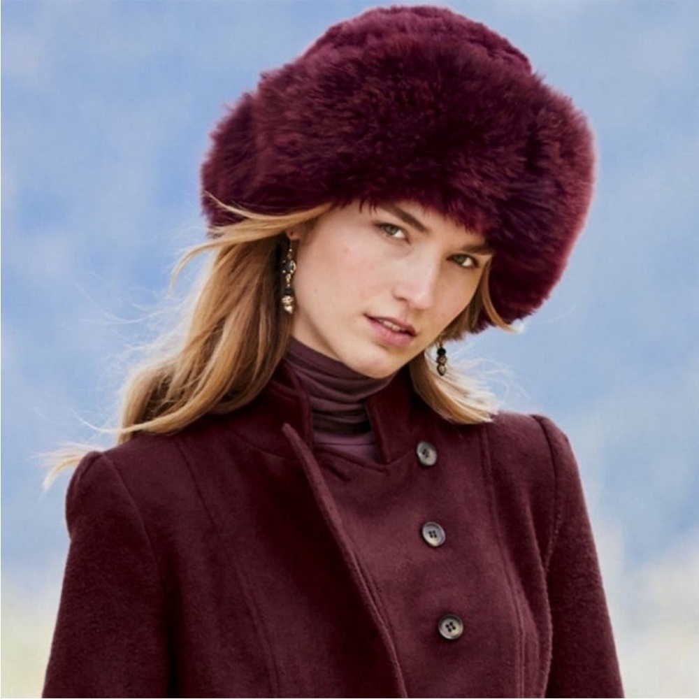 Alpaca Fur Hat Red Crossack